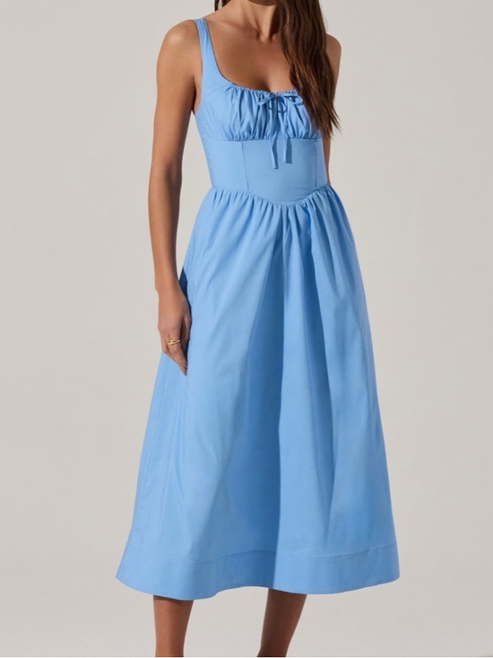 Astr Dresses & Skirts - ASTR The Label Blue Corset Basque Waist Midi Dress M Cottagecore something blue